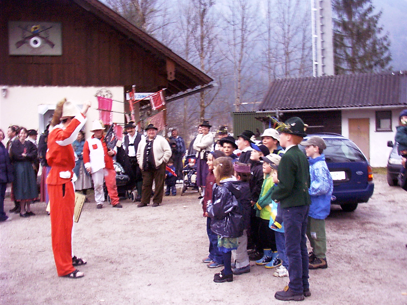 Zieler mit Kinder